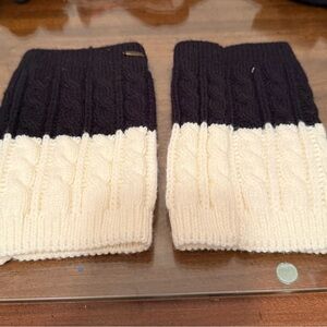 Black and White Cable Knit Leg Warmers
